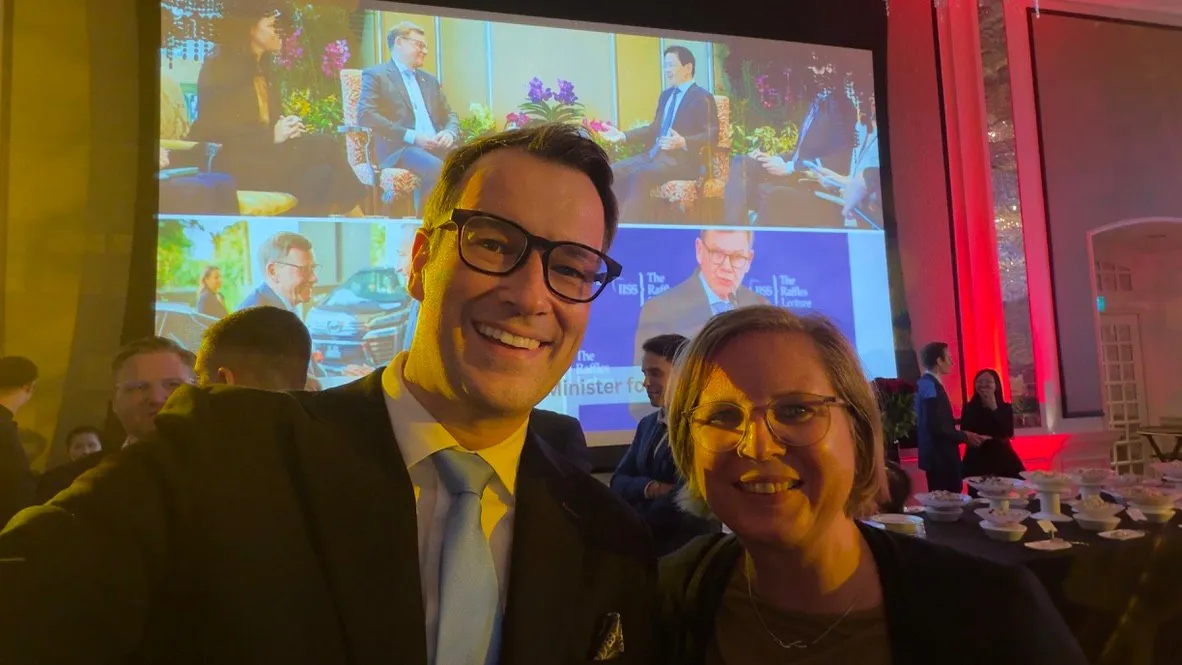 David Stepat with a fellow guest at the reception